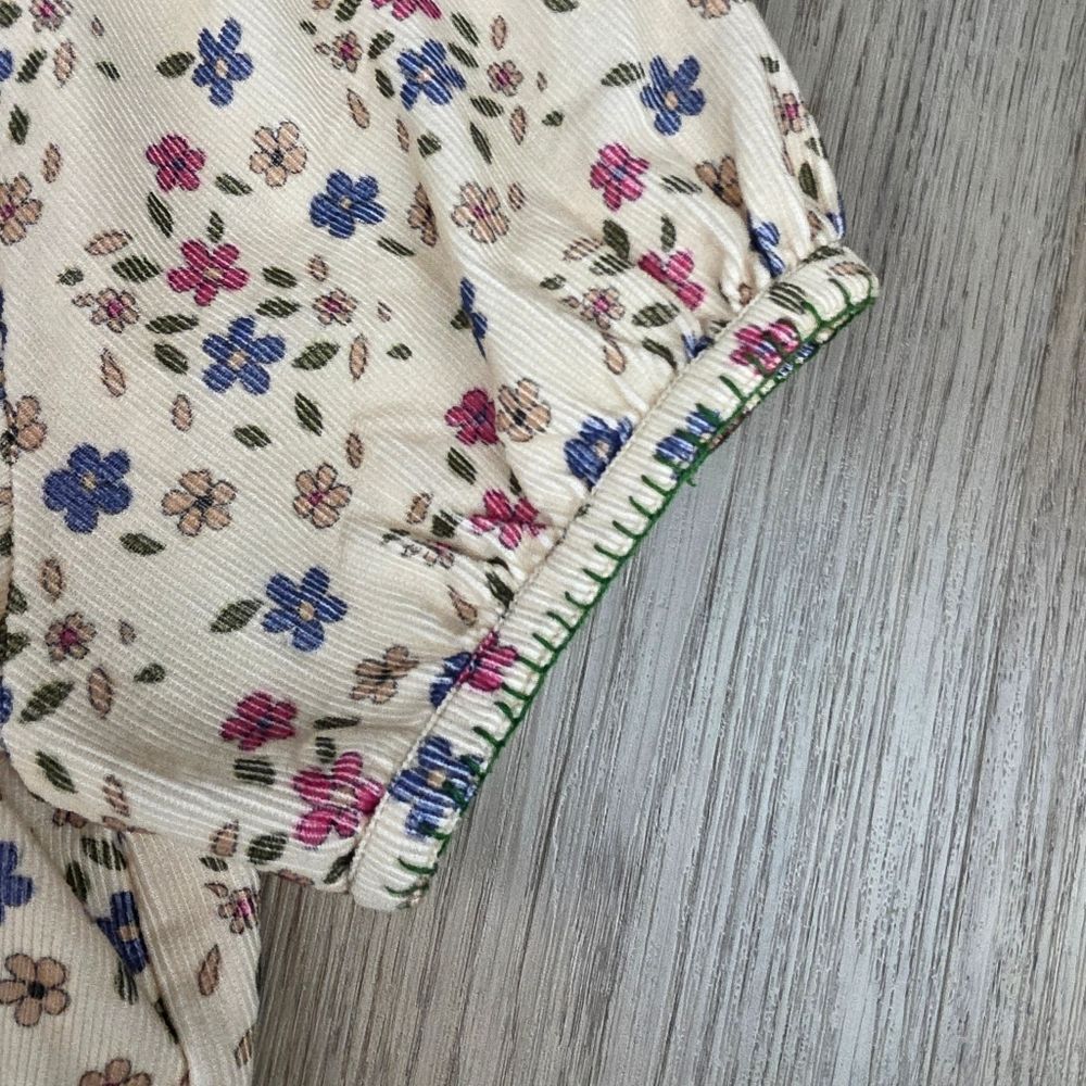 Olivia James The Lable Elizabeth Ditsy Corduroy Top Size L - Picture 3 of 7